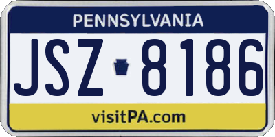 PA license plate JSZ8186