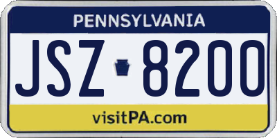 PA license plate JSZ8200