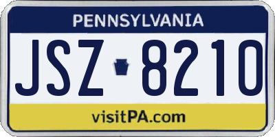 PA license plate JSZ8210