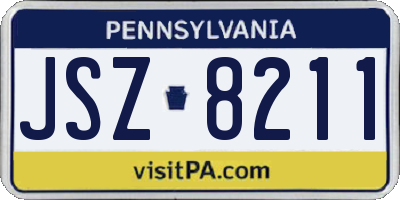 PA license plate JSZ8211