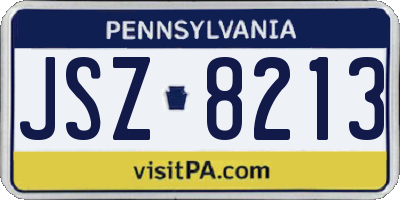 PA license plate JSZ8213