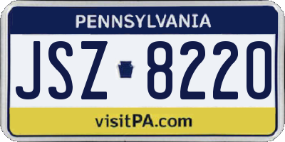 PA license plate JSZ8220