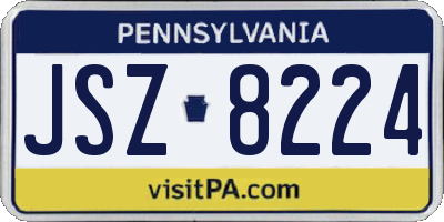 PA license plate JSZ8224