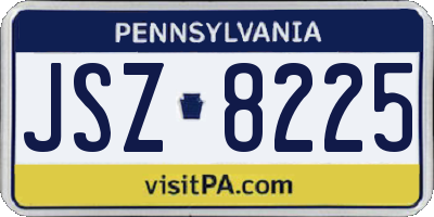 PA license plate JSZ8225