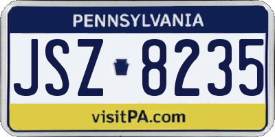 PA license plate JSZ8235