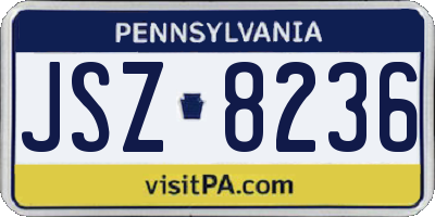 PA license plate JSZ8236