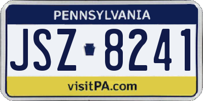 PA license plate JSZ8241