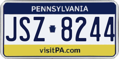 PA license plate JSZ8244