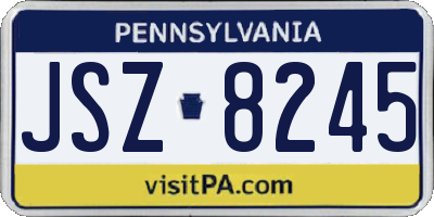 PA license plate JSZ8245