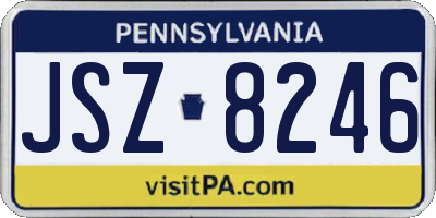 PA license plate JSZ8246