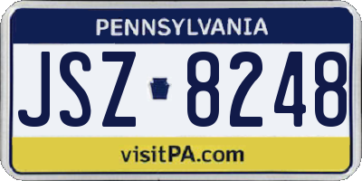 PA license plate JSZ8248