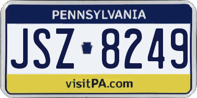 PA license plate JSZ8249