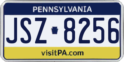 PA license plate JSZ8256