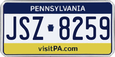 PA license plate JSZ8259