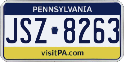 PA license plate JSZ8263