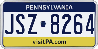 PA license plate JSZ8264
