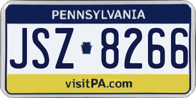 PA license plate JSZ8266