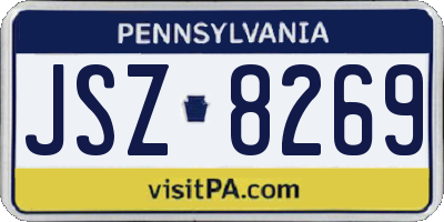 PA license plate JSZ8269