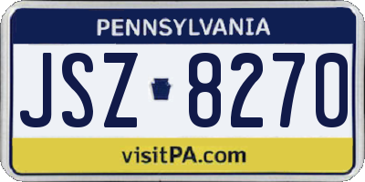 PA license plate JSZ8270