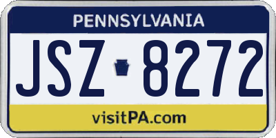 PA license plate JSZ8272