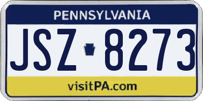 PA license plate JSZ8273