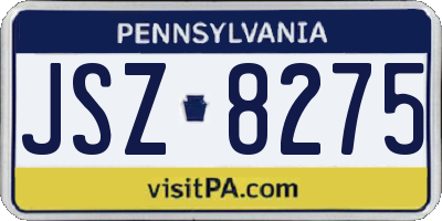 PA license plate JSZ8275