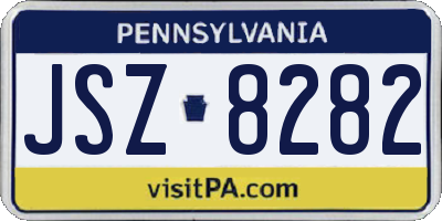 PA license plate JSZ8282