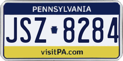 PA license plate JSZ8284