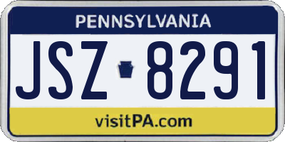 PA license plate JSZ8291