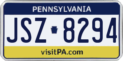 PA license plate JSZ8294
