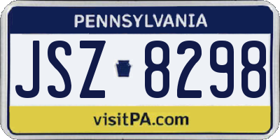 PA license plate JSZ8298