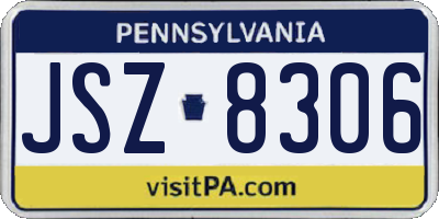 PA license plate JSZ8306