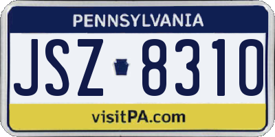 PA license plate JSZ8310
