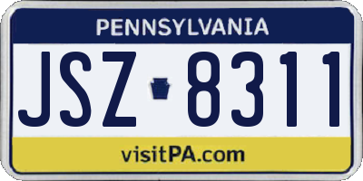 PA license plate JSZ8311