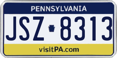 PA license plate JSZ8313