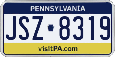 PA license plate JSZ8319