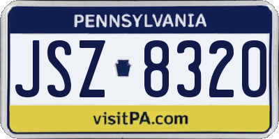 PA license plate JSZ8320