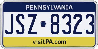 PA license plate JSZ8323