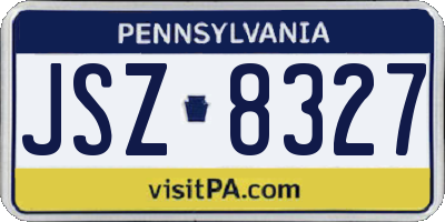 PA license plate JSZ8327