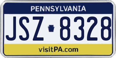 PA license plate JSZ8328