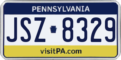 PA license plate JSZ8329