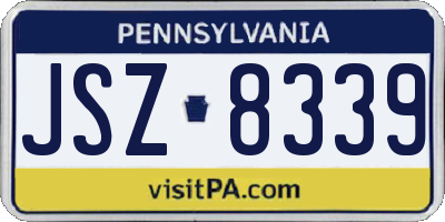 PA license plate JSZ8339