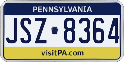 PA license plate JSZ8364