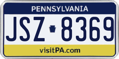 PA license plate JSZ8369