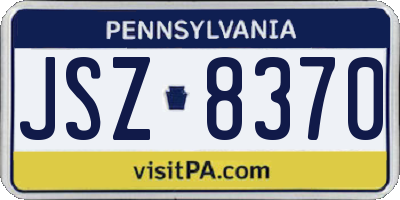 PA license plate JSZ8370