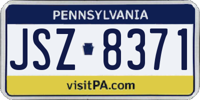 PA license plate JSZ8371