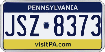 PA license plate JSZ8373