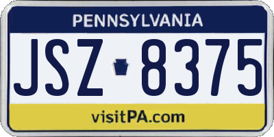 PA license plate JSZ8375