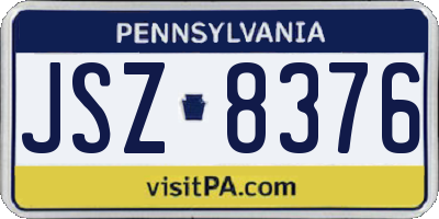 PA license plate JSZ8376