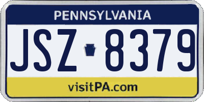 PA license plate JSZ8379